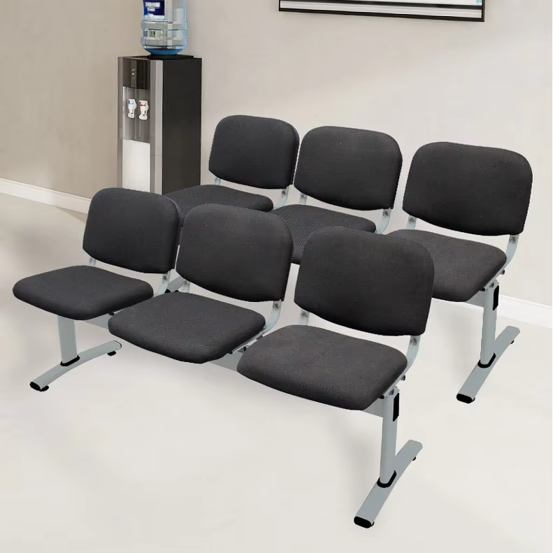 High Quality Fabric Public Airport Waiting Chair Cinema Hospital Chair Stylish Indoor Public Furniture Blue Seat with Cushion supplier