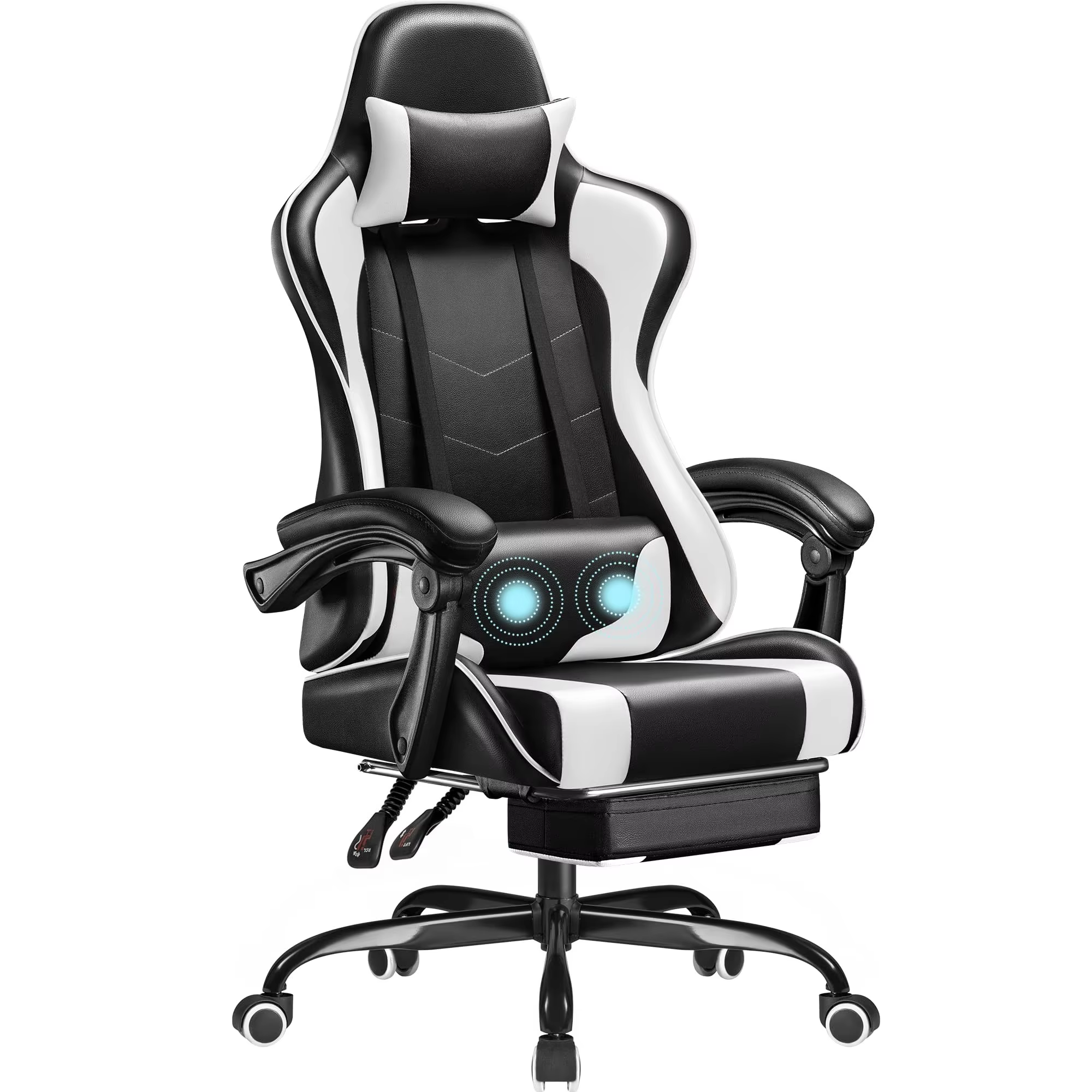 Factory Price PC Computer Gaming Chair PU Leather Silla Gamer Massage Racing Game Chair with Footrest details