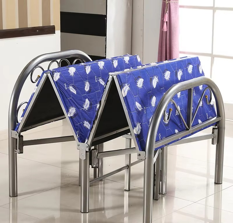 Steel frame metal folding bed
