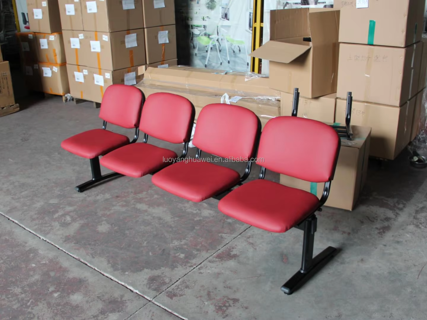 High Quality Fabric Public Airport Waiting Chair Cinema Hospital Chair Stylish Indoor Public Furniture Blue Seat with Cushion supplier