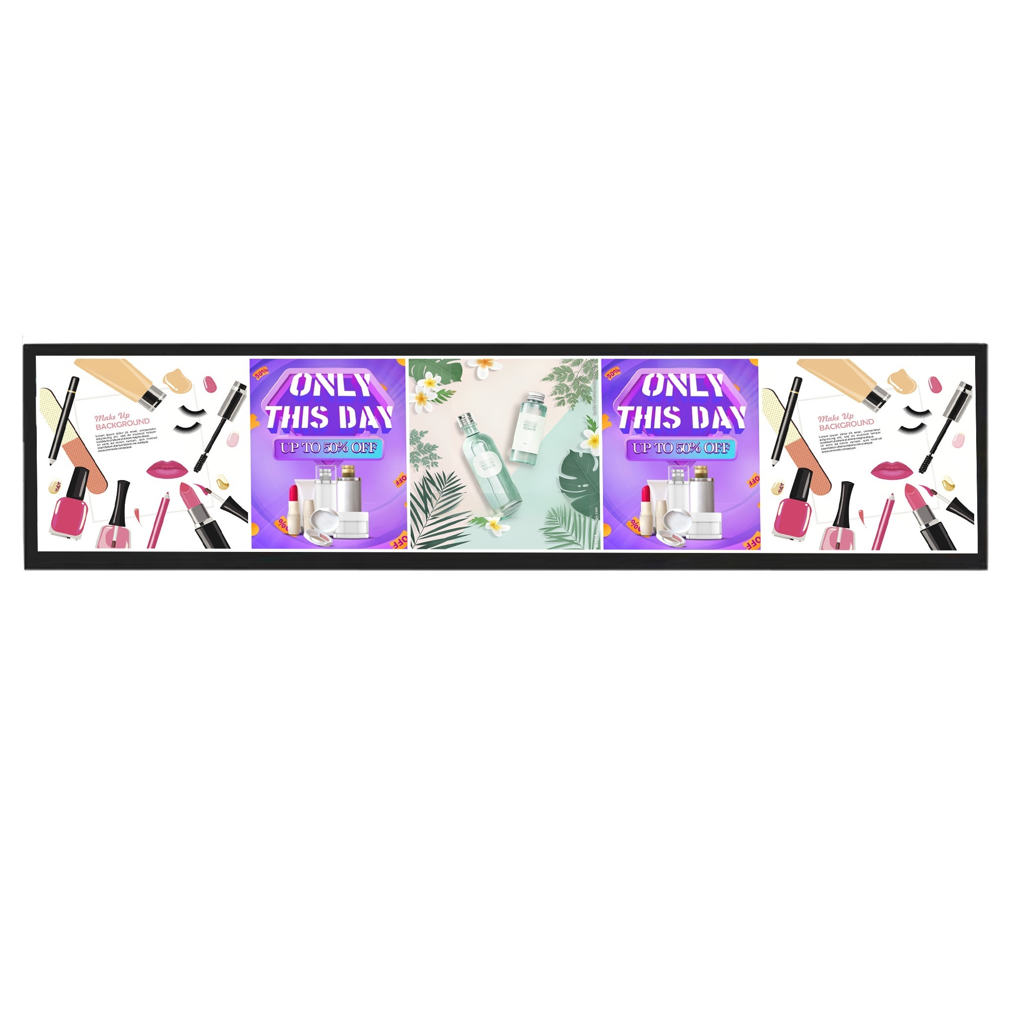 Écran LCD ultra large avec barre extensible de 3840(RGB)*600, 1000 nits, durée de vie de 50K heures, taille des contours 2178*360mm, BOE 86 pouces DV860FBM-N10
