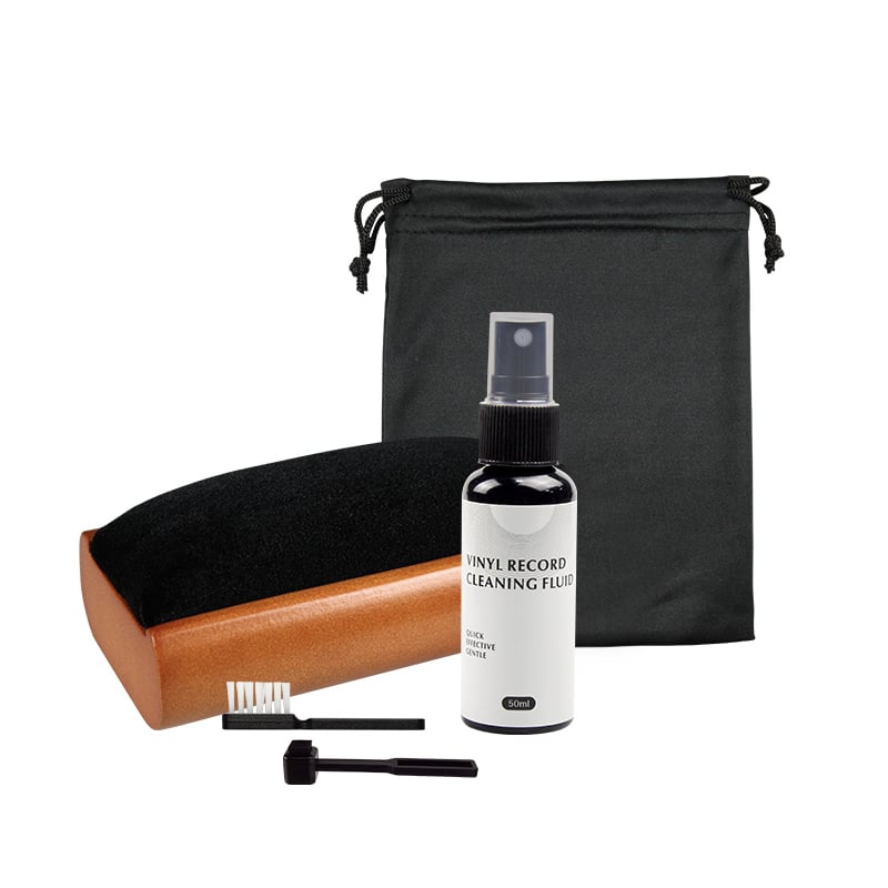 4in1 Vinyl record cleaning system wooden brush cleaner vinyl record cleaning kit