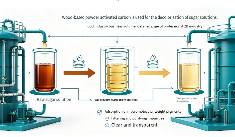Wood-based powder activated carbon is used for sugar and liquid decolorization.jpg