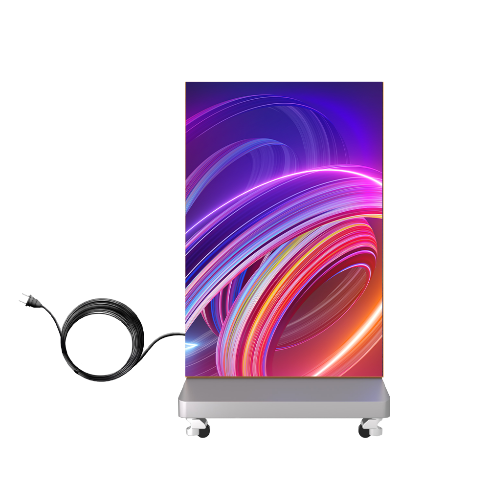 Indoor High-Definition Foldable Floor-Standing LED Mobile Advertising Screen for Front Rear Poster