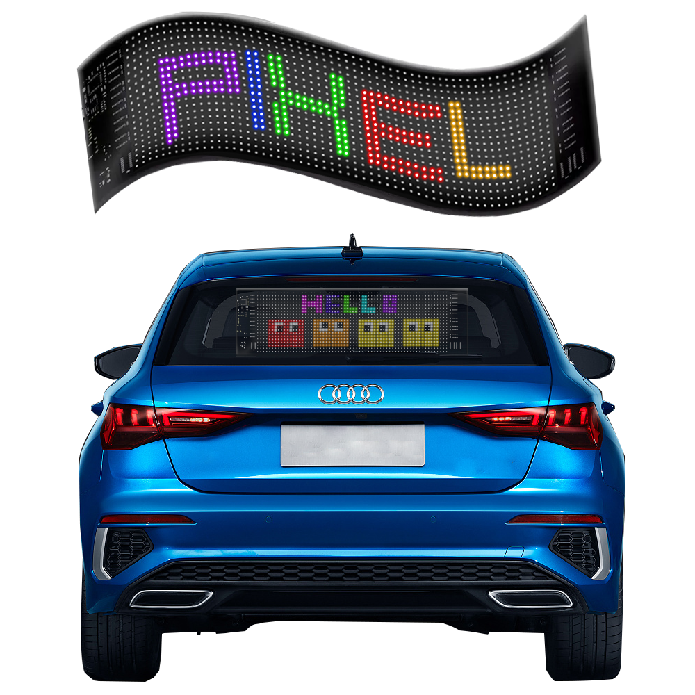 DIY High Definition Full Color LED Flexible Light Display Car Advertising APP Control New Car Sticker Screen