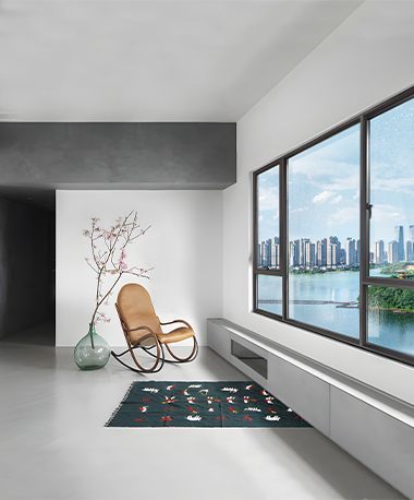 Hoë-End GA75 Smal Raam Minimalistiese Styl Dubbelglas Buite Draai Venster