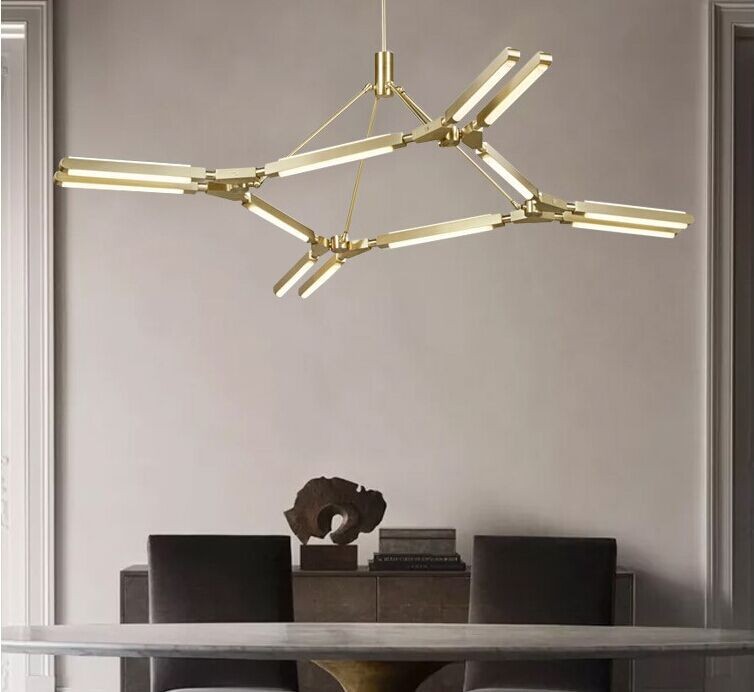 D5564 Nordic simple aluminum acrylic living room dining room led Chandelier  Acrylic Geometric Pendant Light
