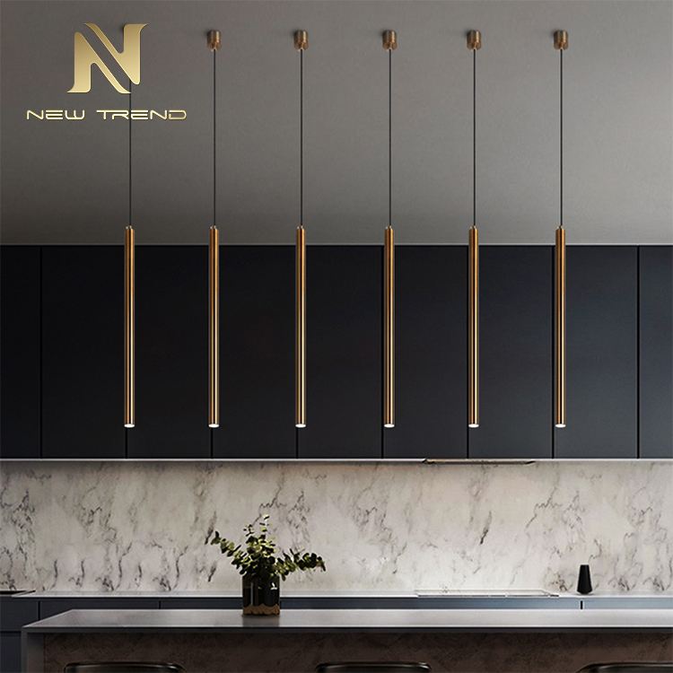PD8210 Moderno soffitto pendente per decorazione interna tubo rotondo in acrilico lampadario led