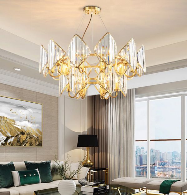 D5113 Modern creativo de cobre K9 cristal sala de estar comedor led Candelabro