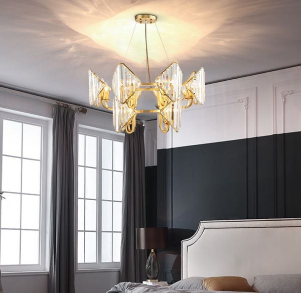 D5113 Modern yaratıcı bakır K9 kristal oturma odası yemek odası led Lufer