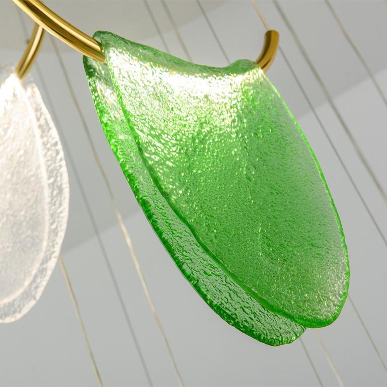 P9010 Kiểu dáng hiện đại sáng tạo phòng khách phòng ăn màu kính led đèn chùm đèn treo trần nhiều màu sắc