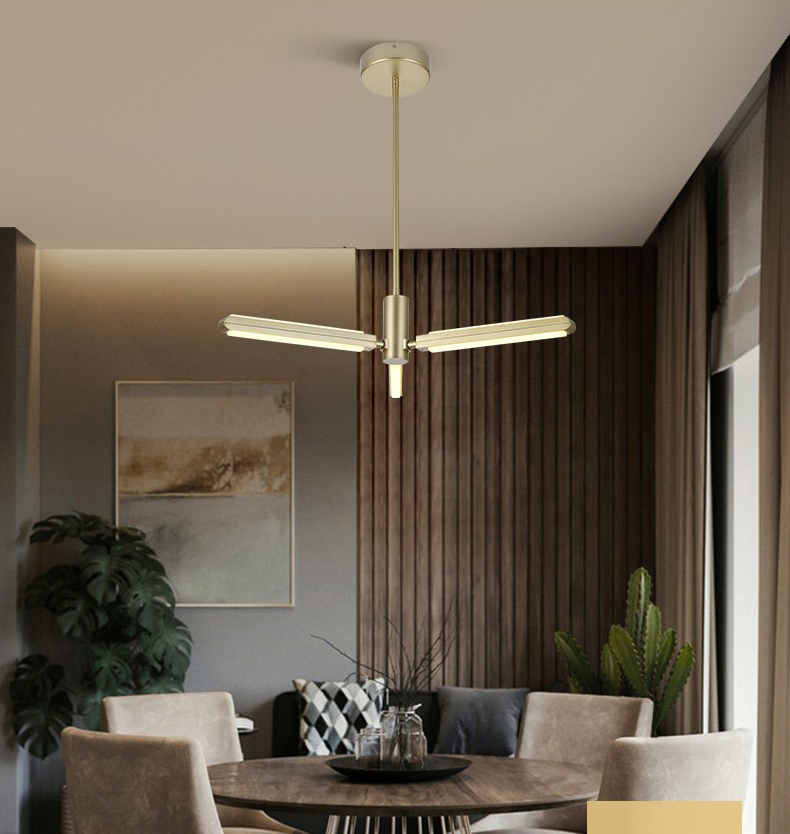 D5564 Nordic simple aluminum acrylic living room dining room led Chandelier  Acrylic Geometric Pendant Light