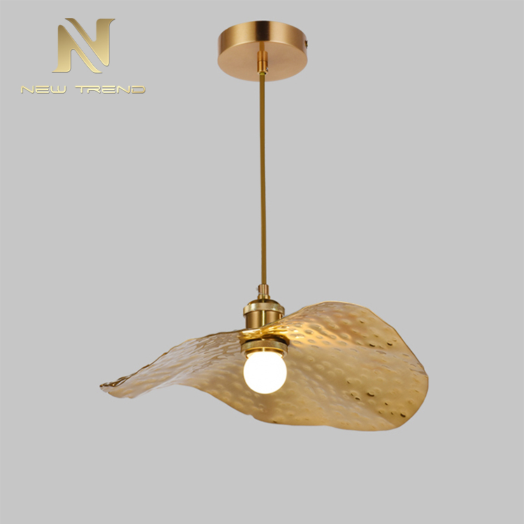 DJS1910 Phong cách hiện đại đèn trang trí phòng khách, phòng ngủ bằng khung sắt lá sen led màu đồng