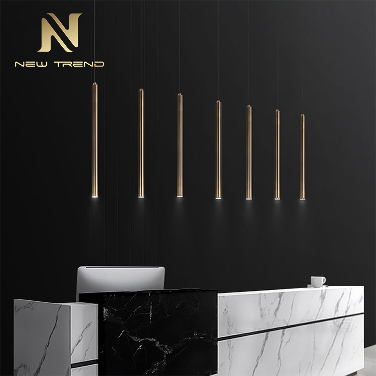 PD8210 Moderno soffitto pendente per decorazione interna tubo rotondo in acrilico lampadario led
