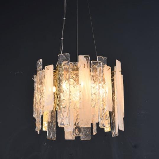 D20581 Light luxury postmodern all copper restaurant living room  Modern Glass Sheet Chandelier