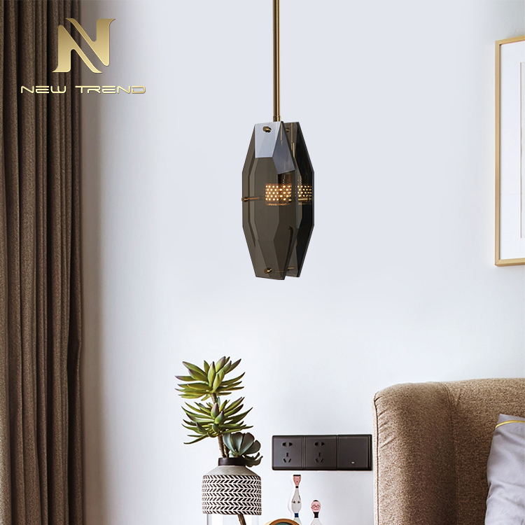 PC0021 Đèn treo led pha lê đồng chất lượng tốt cho trang trí nội thất dân dụng