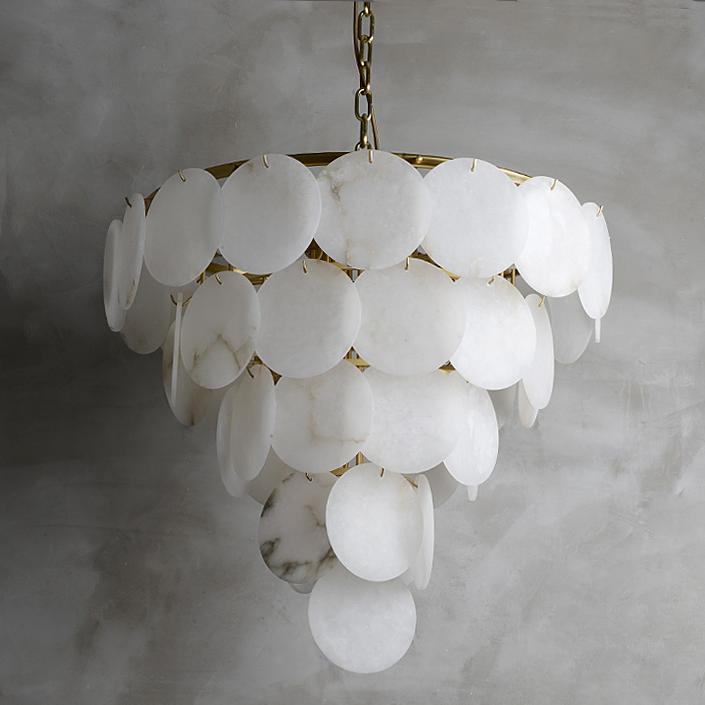 P8837 Đèn chiếu sáng cao cấp hậu hiện đại đơn giản đồng Tây Ban Nha cẩm thạch thạch cao Đèn chùm