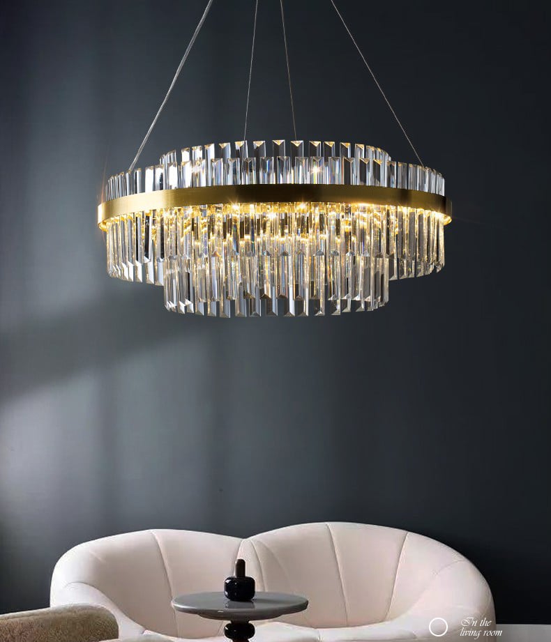 P9297 Kristal bakır asma lampa tasarımcı oturma odası yemek odası yatak odası villa lambaları sarkıtlı lampa