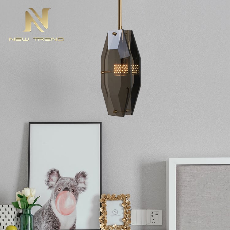 PC0021 Good quality residential decoration fixtures copper crystal led pendant light
