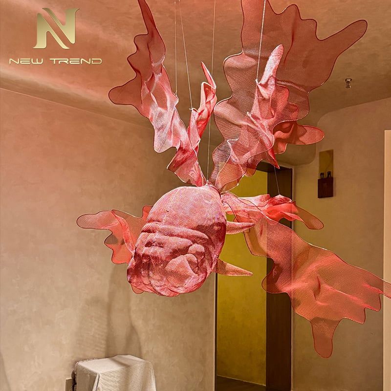 CPL-366 Aangepast grote binnenkomst hotel lobby showroom Bar Resort restaurant decoratie Goudvis LED kroonluchter Koi Hanglamp