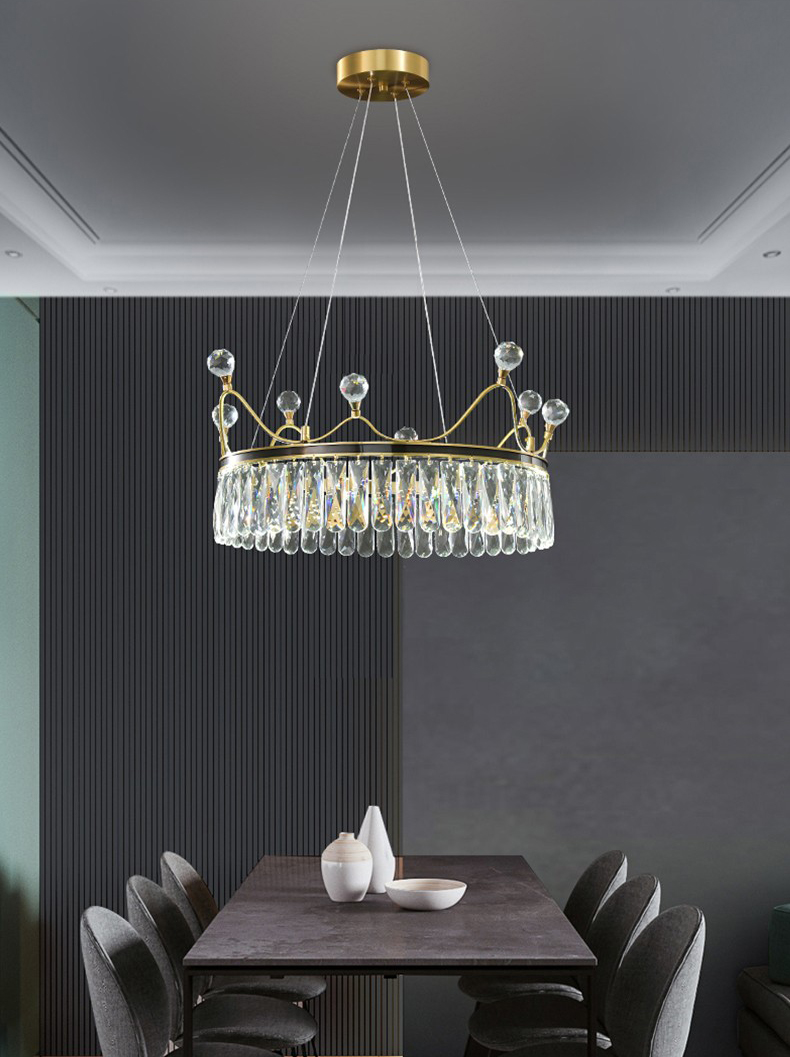 P5919 Işık lüks posmodern tamamen bakır restoran oturma odası Kristal Lufer