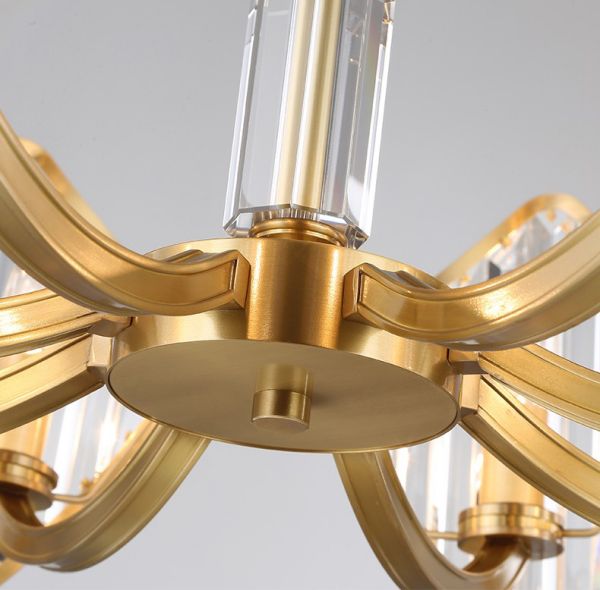 D5113 Modern creativo de cobre K9 cristal sala de estar comedor led Candelabro