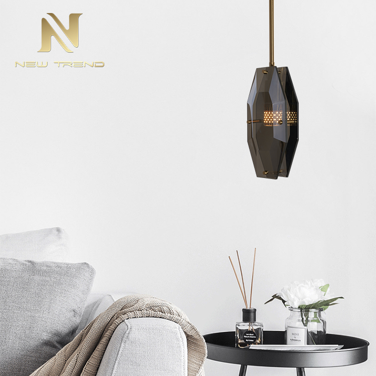 PC0021 Đèn treo led pha lê đồng chất lượng tốt cho trang trí nội thất dân dụng