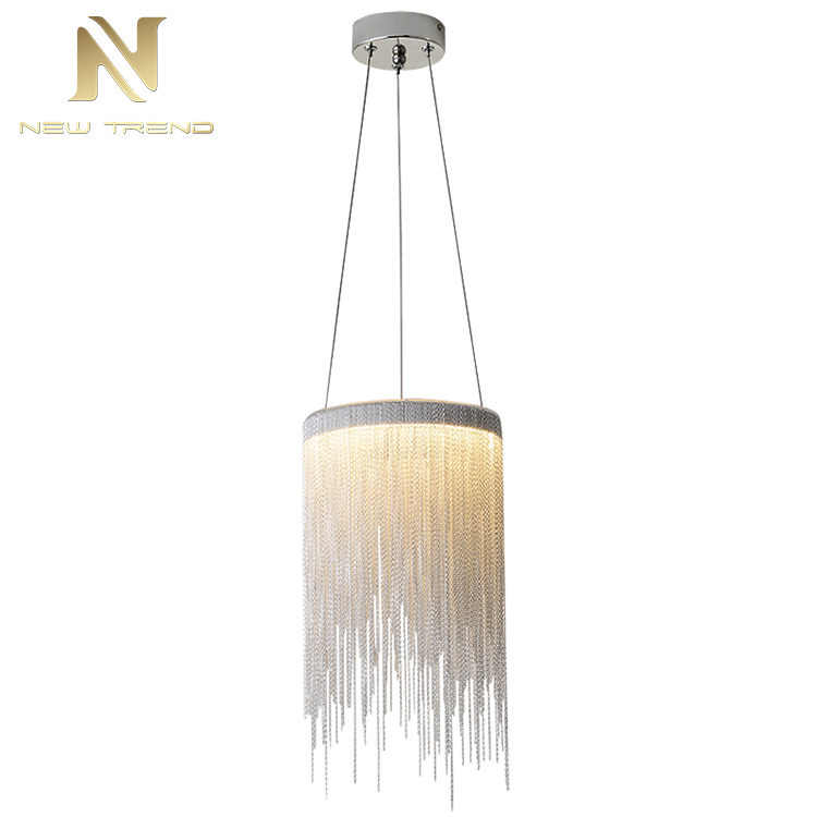 PKD801 Bán trực tiếp từ nhà máy Đèn chùm trang trí hiện đại Nội thất Phòng khách Phòng học Chất liệu nhôm Dây xích Đèn LED treo trần