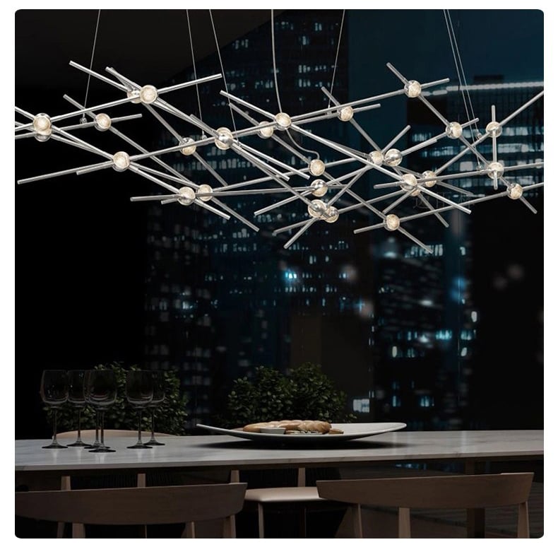 D5390 Công trình theo yêu cầu hiện đại sáng tạo phòng khách phòng ăn sắt nhựa acrylic đèn chùm led