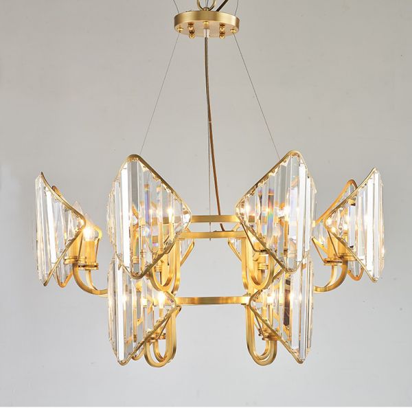 D5113 Modern creativo de cobre K9 cristal sala de estar comedor led Candelabro