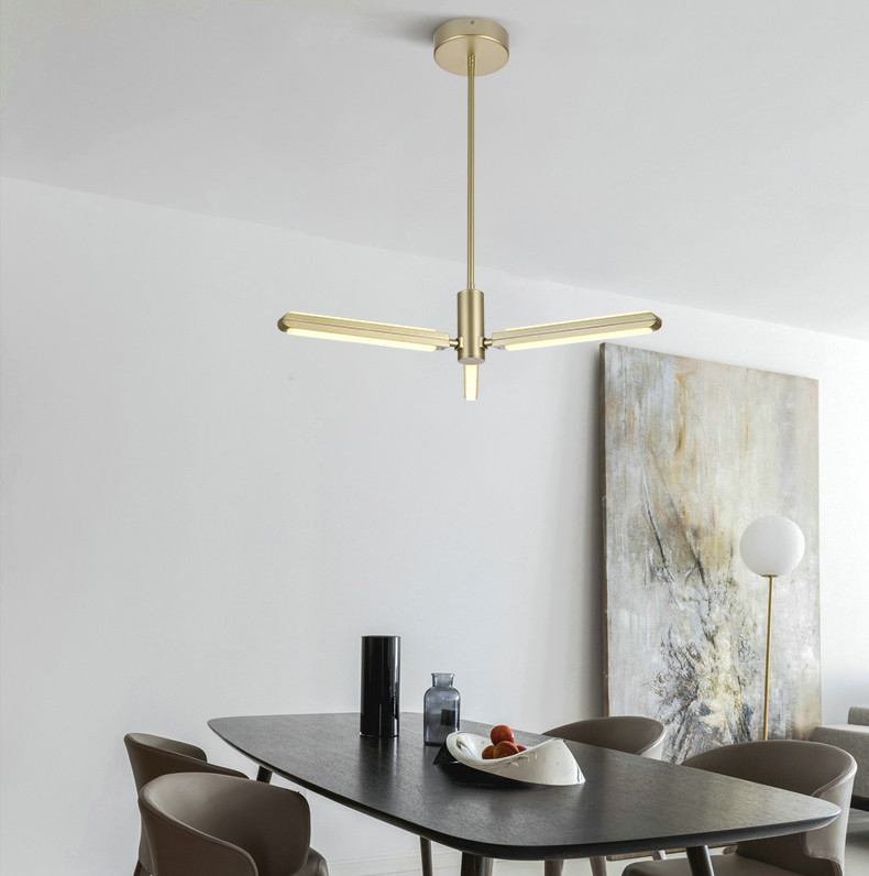 D5564 Nordic simple aluminum acrylic living room dining room led Chandelier  Acrylic Geometric Pendant Light