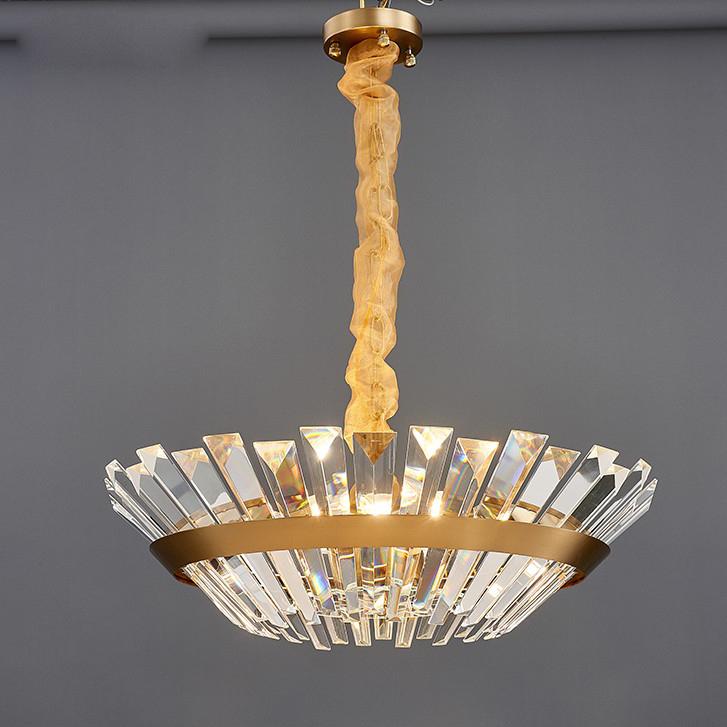 P8035 Phòng khách cổ điển phòng ăn châu Âu hiện đại đèn chùm tinh thể LED