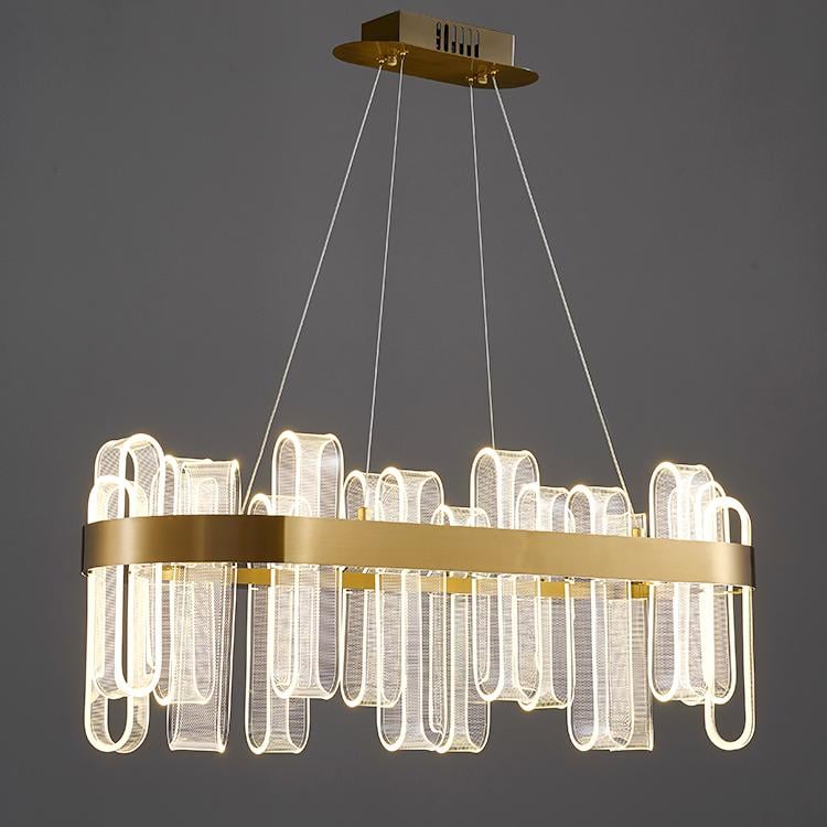 P5517 Đèn chùm LED hình tròn hiện đại cho phòng khách sang trọng với chất liệu acrylic dẫn sáng, mẫu thiết kế sáng tạo cho phòng ngủ, phòng ăn và phòng mô hình