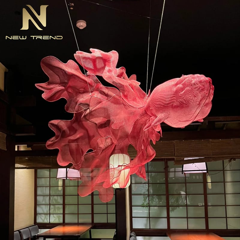 CPL-366 Aangepast grote binnenkomst hotel lobby showroom Bar Resort restaurant decoratie Goudvis LED kroonluchter Koi Hanglamp