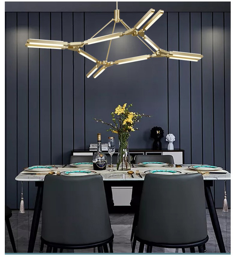 D5564 Nordic simple aluminum acrylic living room dining room led Chandelier  Acrylic Geometric Pendant Light