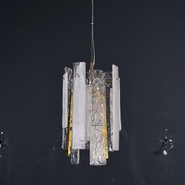 D20581 Light luxury postmodern all copper restaurant living room  Modern Glass Sheet Chandelier