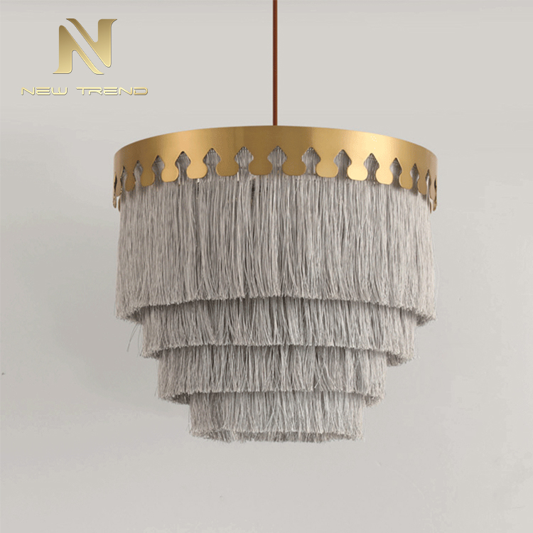 PKD8017 Phong cách hiện đại trang trí nội thất đèn treo trần có tua rua ánh sáng LED cho đám cưới