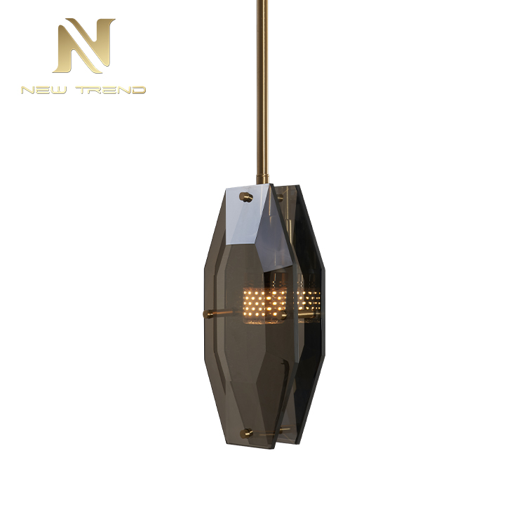 PC0021 Đèn treo led pha lê đồng chất lượng tốt cho trang trí nội thất dân dụng