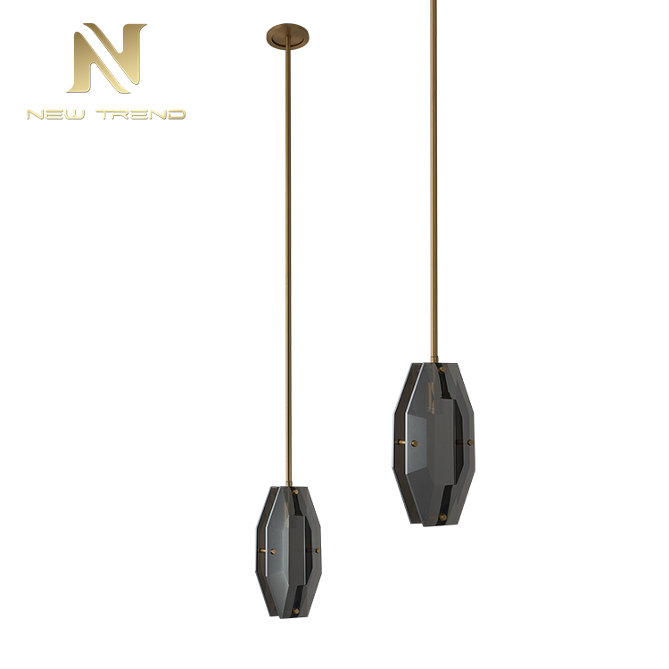 PC0021 Đèn treo led pha lê đồng chất lượng tốt cho trang trí nội thất dân dụng