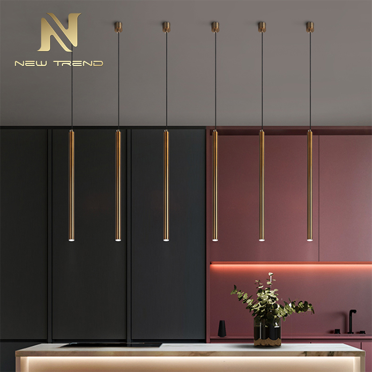 PD8210 Moderno soffitto pendente per decorazione interna tubo rotondo in acrilico lampadario led