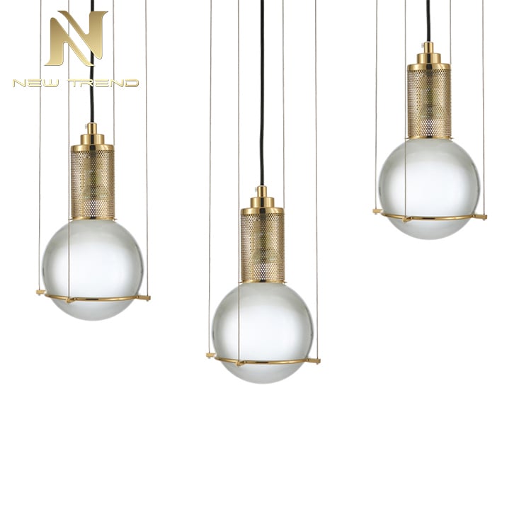 PMU8679 Chất lượng chuyên nghiệp trang trí nội thất hiện đại bóng tinh thể pha lê đèn chùm led treo trần