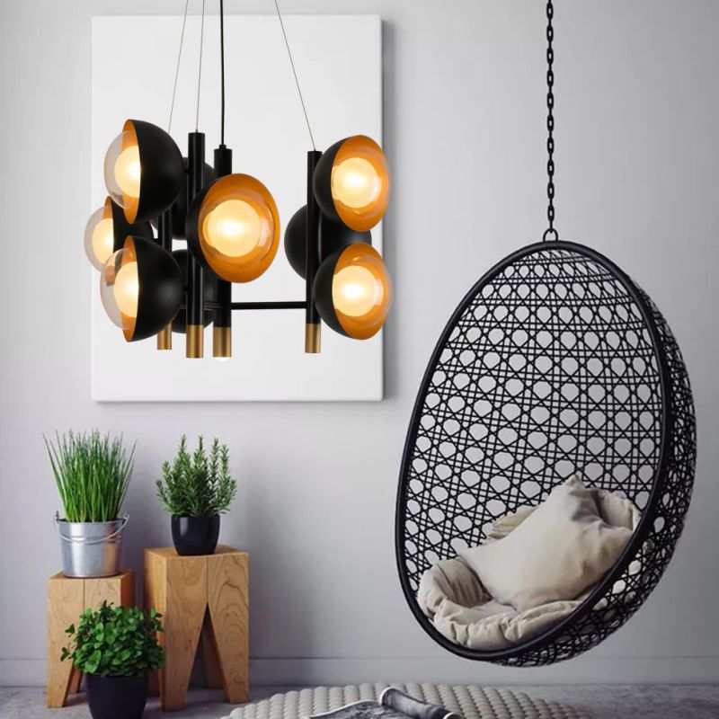 D5894 Hiện đại sáng tạo kính phòng khách phòng ăn phòng ngủ đèn chùm led Màu vàng Đèn treo