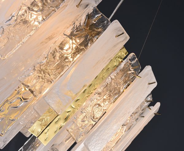 D20581 Light luxury postmodern all copper restaurant living room  Modern Glass Sheet Chandelier