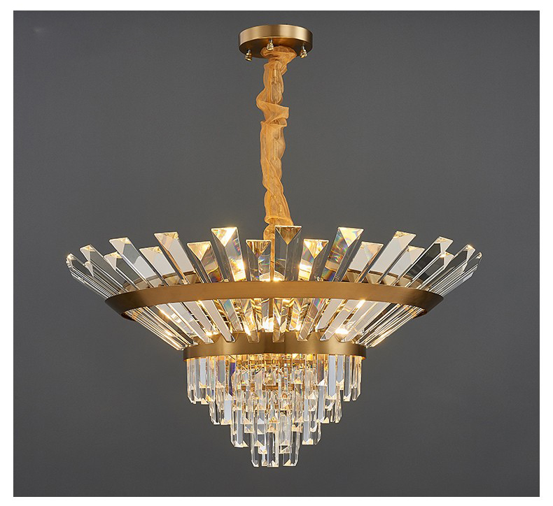 P8035 Phòng khách cổ điển phòng ăn châu Âu hiện đại đèn chùm tinh thể LED