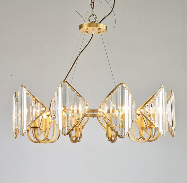 D5113 Modern creativo de cobre K9 cristal sala de estar comedor led Candelabro