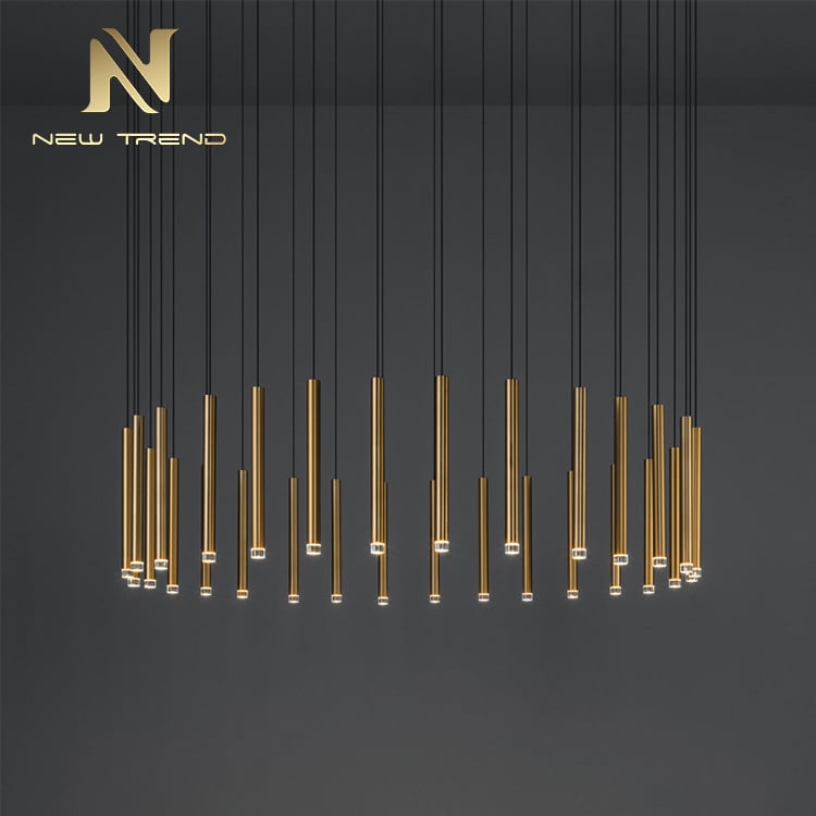 PD8210 Moderno soffitto pendente per decorazione interna tubo rotondo in acrilico lampadario led
