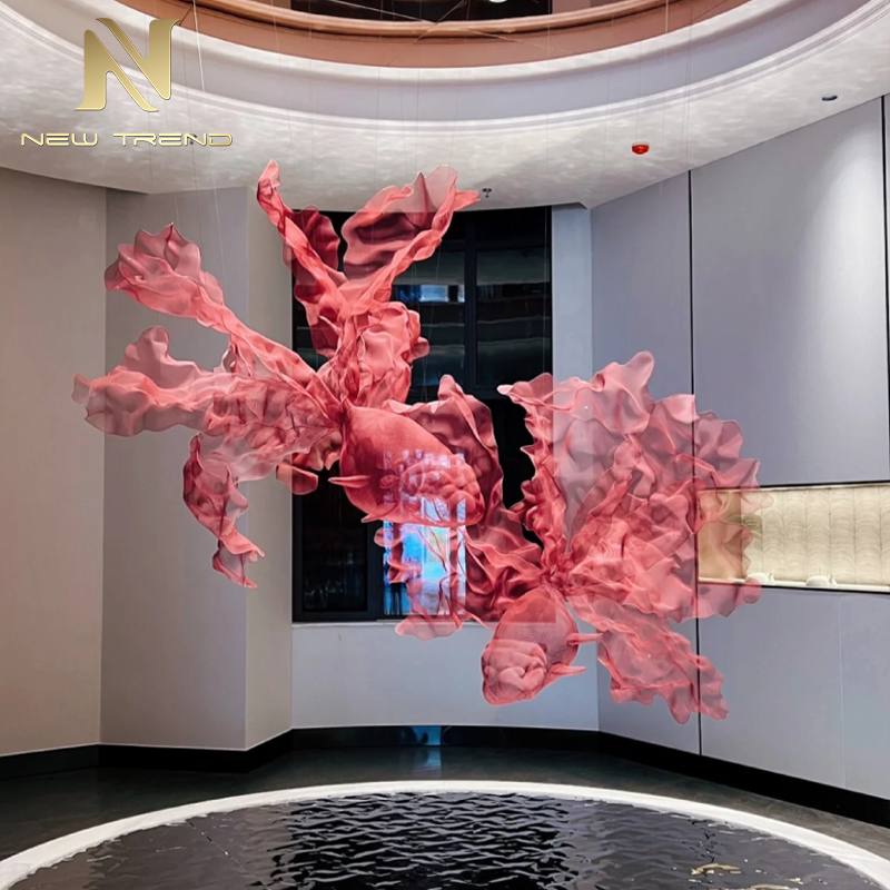CPL-366 Aangepast grote binnenkomst hotel lobby showroom Bar Resort restaurant decoratie Goudvis LED kroonluchter Koi Hanglamp
