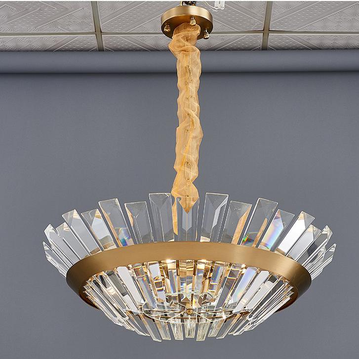 P8035 Phòng khách cổ điển phòng ăn châu Âu hiện đại đèn chùm tinh thể LED