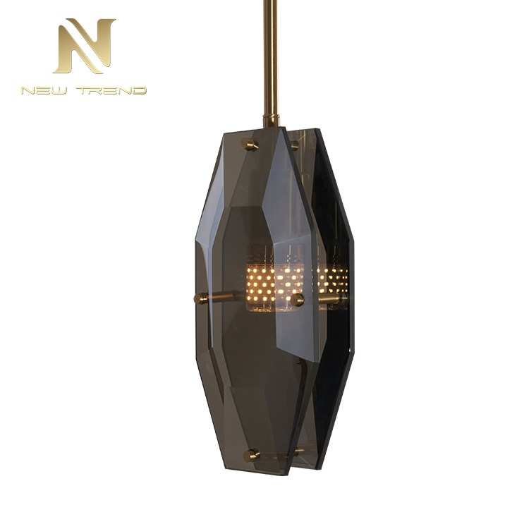 PC0021 Đèn treo led pha lê đồng chất lượng tốt cho trang trí nội thất dân dụng