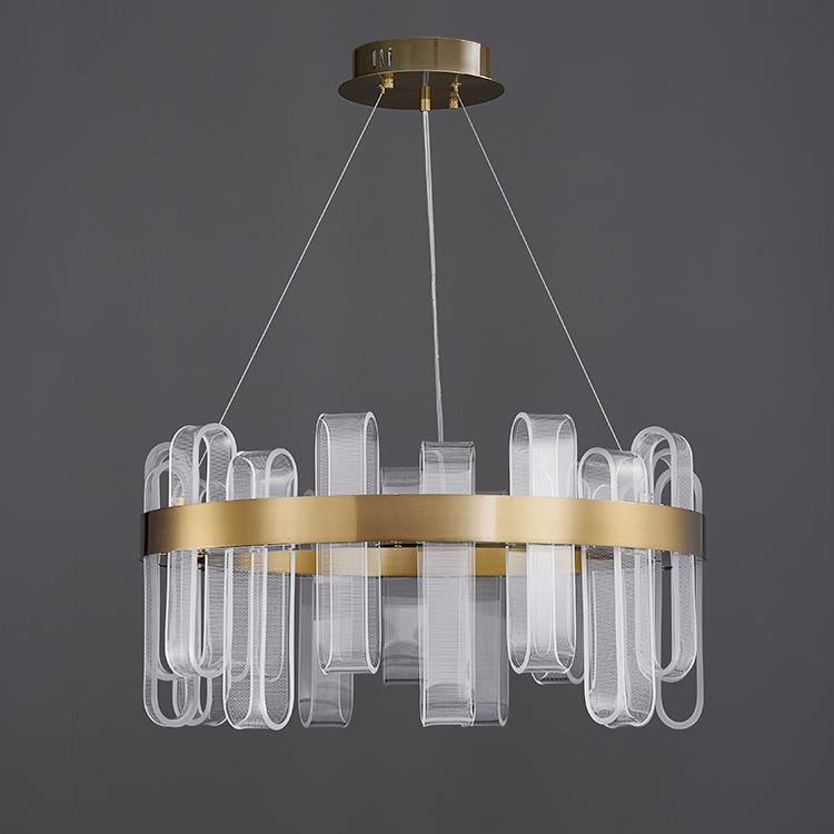 P5517 Đèn chùm LED hình tròn hiện đại cho phòng khách sang trọng với chất liệu acrylic dẫn sáng, mẫu thiết kế sáng tạo cho phòng ngủ, phòng ăn và phòng mô hình